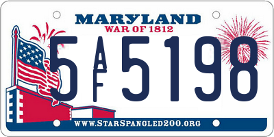 MD license plate 5AF5198