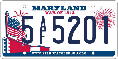 MD license plate 5AF5201
