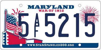 MD license plate 5AF5215