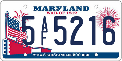 MD license plate 5AF5216