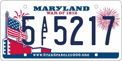 MD license plate 5AF5217