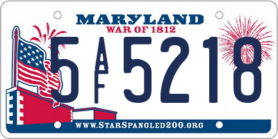 MD license plate 5AF5218