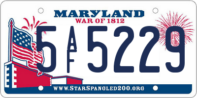 MD license plate 5AF5229