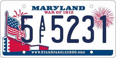 MD license plate 5AF5231