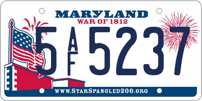 MD license plate 5AF5237