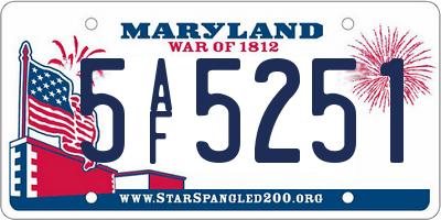 MD license plate 5AF5251