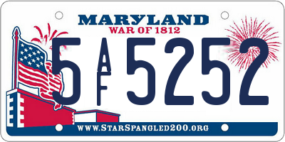 MD license plate 5AF5252