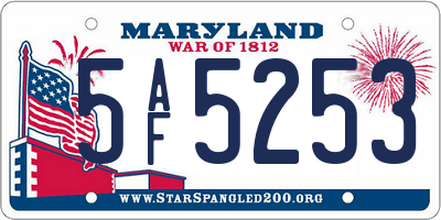 MD license plate 5AF5253