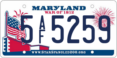 MD license plate 5AF5259