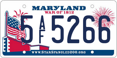 MD license plate 5AF5266