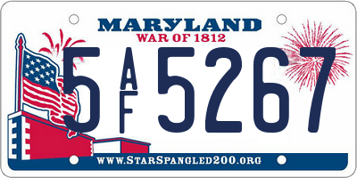 MD license plate 5AF5267