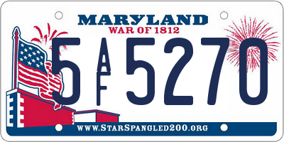 MD license plate 5AF5270