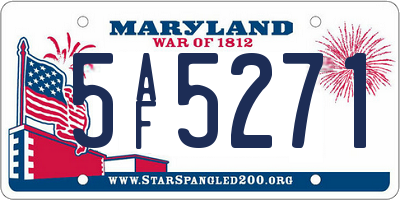 MD license plate 5AF5271