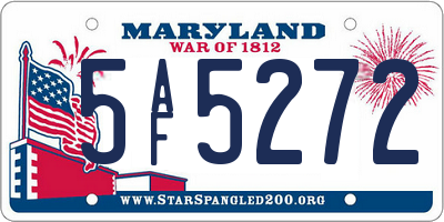 MD license plate 5AF5272