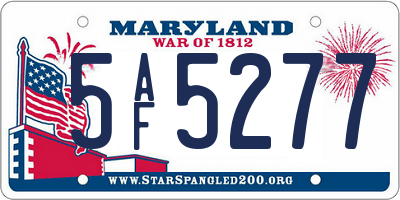 MD license plate 5AF5277