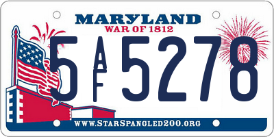 MD license plate 5AF5278