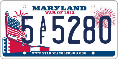 MD license plate 5AF5280