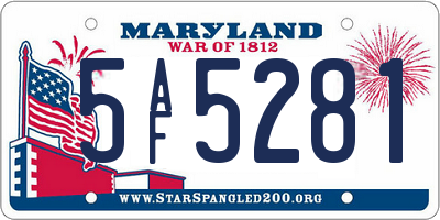 MD license plate 5AF5281