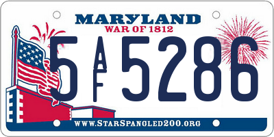 MD license plate 5AF5286
