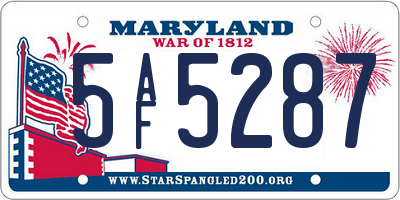 MD license plate 5AF5287