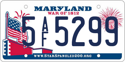 MD license plate 5AF5299