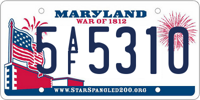 MD license plate 5AF5310