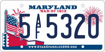 MD license plate 5AF5320