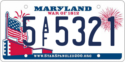 MD license plate 5AF5321