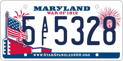 MD license plate 5AF5328