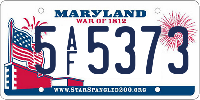 MD license plate 5AF5373