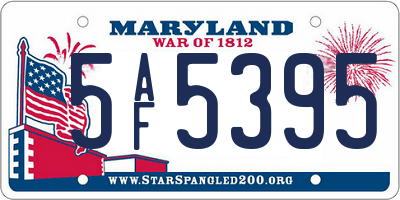 MD license plate 5AF5395