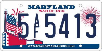 MD license plate 5AF5413