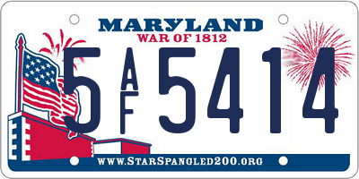 MD license plate 5AF5414