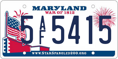 MD license plate 5AF5415