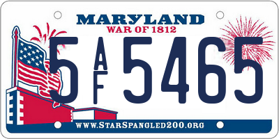 MD license plate 5AF5465