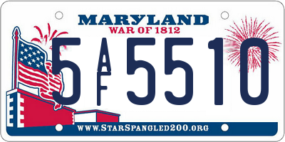 MD license plate 5AF5510