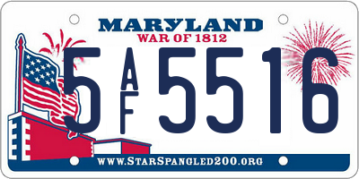 MD license plate 5AF5516