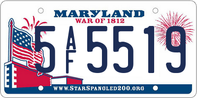 MD license plate 5AF5519