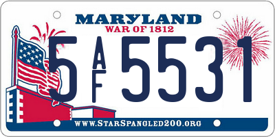 MD license plate 5AF5531