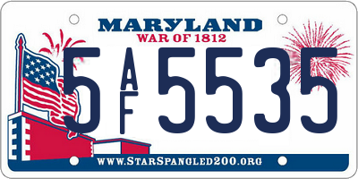 MD license plate 5AF5535