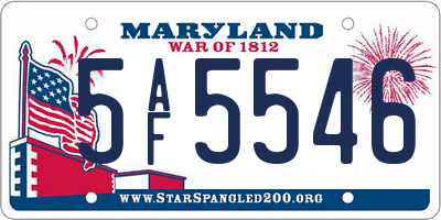 MD license plate 5AF5546