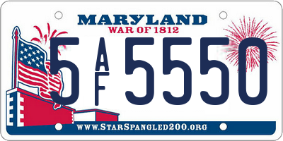 MD license plate 5AF5550