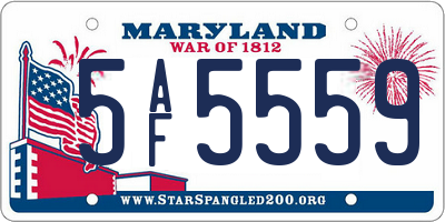 MD license plate 5AF5559