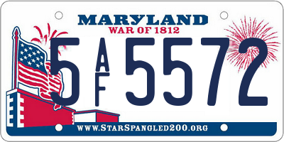 MD license plate 5AF5572