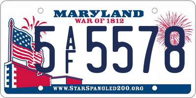 MD license plate 5AF5578