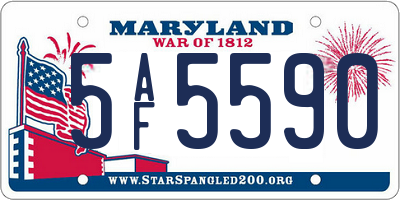 MD license plate 5AF5590