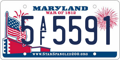 MD license plate 5AF5591