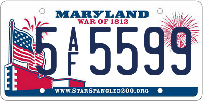 MD license plate 5AF5599