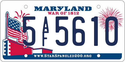 MD license plate 5AF5610
