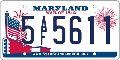 MD license plate 5AF5611